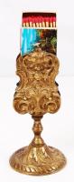 Réz gyufatartó gyufásdobozzal, m: 12 cm /  Copper matchbox holder