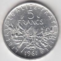 Franciaország 1961. 5Fr Ag T:2 France 1961. 5 Francs Ag C:XF Krause KM#926