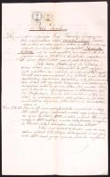 1864 Okmány 12kr okmánybélyeggel + 1kr Hirdetménybélyeggel
