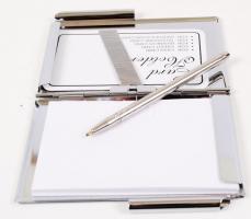 Nem használt reklámos jegyzetfüzet és névjegykártya tartó eredeti dobozban, tollal