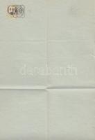 Kitöltetlen papírlap rajta 6kr CM okmánybélyeg a Gödöllői Szolgabírói hivatal pecsétjével