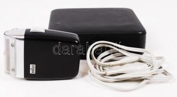 Retro Braun villanyborotva, működik, műanyagtokban, 14×13 cm