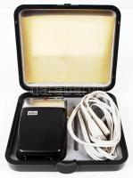 Retro Braun villanyborotva, működik, műanyagtokban, 14×13 cm