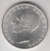 Jugoszlávia 1938. 20D Ag "II. Péter" tanúsítvánnyal T:1- Yugoslavia 1938. 20 Dinara Ag "Petar II" with certificate C:AU Krause KM#23