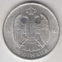 Jugoszlávia 1938. 20D Ag "II. Péter" tanúsítvánnyal T:1-
Yugoslavia 1938. 20 Dinara Ag &qu...