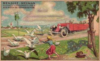 Renault - Reiman, Budapest V. Vörösmarty tér 3. / automobile advertisement s: Pólya Tibor
