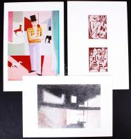 Képzőművészeti mappák (2 db), Bortnyik Sándor és Szántó Piroska művei. Leírással és képekkel, hiányo...