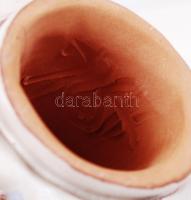 Antalfiné Szente Katalin (keramikus): Virágcsokros lány. Mázas festett kerámia, jelzett, hibátlan, m...