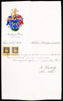 1906 A tolcsvai Bónis család címerének hivatalos igazolása, kézzel festett címerrel
