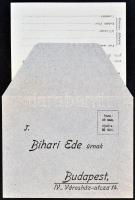 1901 Bihari Ede osztálysorsjáték hirdetése megrendelő kártyával és válaszborítékkal