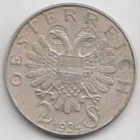 Ausztria 1934. 2Sch Ag "Dollfuss" T:2- Austria 1934. 2 Schilling Ag "Dollfuss" C:VF