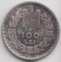Románia 1932. 100L Ag "II. Károly" T:2- Romania 1932. 100 Lei Ag "Carol II" C:VF