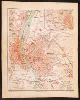 1886 Budapest térkép, Meyers Lexikonból, 26×21 cm