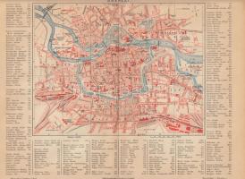 1886 4 db város térkép (Chemnitz, Breslau, Bremen, Braunschweig), Meyers Lexikonból, 21×27 cm