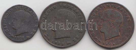 Olasz Államok / Napóleon Királysága 1808M 1c Cu + 1809. 3c Cu + 1813. 3c Cu T:2-,3
Italian States / ...
