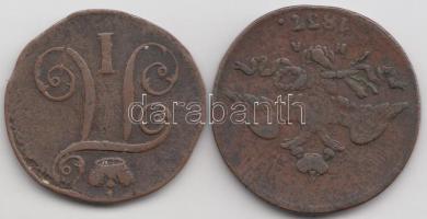 Oroszország 1800. 1k Cu + 1837. 2k Cu T:2-,3
Russia 1800. 1 kopek Cu + 1837. 2 kopeks Cu C:VF,F