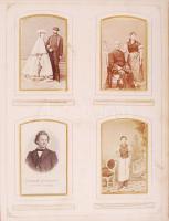 cca 1890 Családi fotóalbum 83 db családi és portréfotóval bőr kötésben, aranyozott lapszélekkel, 120...