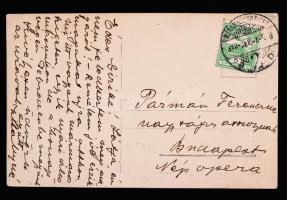 1912 Zilahyné Singhoffer Vilma színésznő saját kézzel írt képeslapja Pázmán Ferencné színésznek