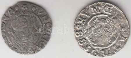 1579KB Denár Ag "Rudolf" előoldali duplaveret T:3 + 1588. Denár Ag "Rudolf" T:2- Huszár 1058./1059,Unger II.: 810.a./811.a