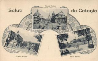 Catania Piazza Duomo, Piazza Bellini, Villa Bellini, Art Nouveau