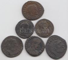 6db különféle római bronzpénz T:2,2-,3 6pcs of different Roman bronze coins C:XF,VF,F