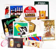 Nagy sörös nyomtatvány tétel: prospektusok, címkék, nyomtatványok / Beer commercial collection