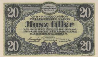 Zalaegerszeg / hadifogolytábor 1916. június 1. 10f + 20f + 50f + 1K + 2K + 5K + 10K + 20K szükségpén...