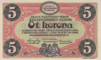 Zalaegerszeg / hadifogolytábor 1916. június 1. 10f + 20f + 50f + 1K + 2K + 5K + 10K + 20K szükségpén...