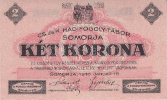Somorja / hadifogolytábor 1916. január 15. 10f + 20f + 50f + 1K + 2K szükségpénz sorozat T:I