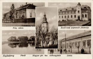 Hajdúdorog, iskola, fürdő, Görög katolikus székesegyház, Bazil-rend papnevelő főiskolája