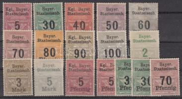 17 db bajor vasúti bélyeg