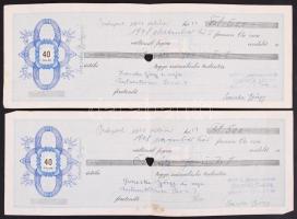 1945-től 70 db okmánybélyeg + 2 db okmánybélyeges váltó