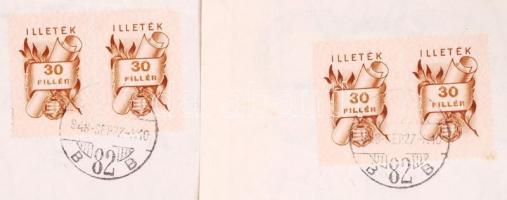 1945-től 70 db okmánybélyeg + 2 db okmánybélyeges váltó