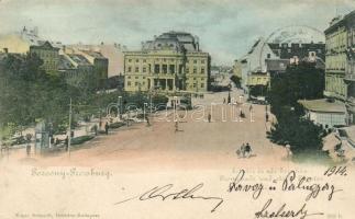 1899 Pozsony, Pressburg; promenade, theatre