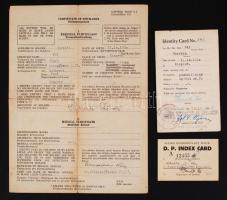 1945 Magyar Katona részére a szövetségesek által kialakított személyi igazolvány, személy lap és kártya
