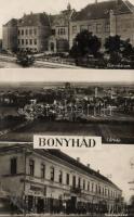 Bonyhád, gimnázium, községháza, üzletek (EB)