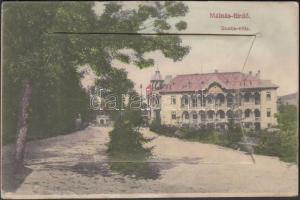 Málnásfürdő Villa Ilonka, leporello with railway station, Divald & Monostory