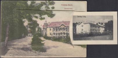 Málnásfürdő Villa Ilonka, leporello with railway station, Divald & Monostory