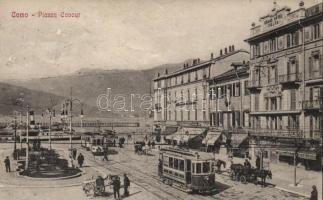 Como Piazza Cavour, SS Volta, tram, Grand Hotel Volta (small tear)