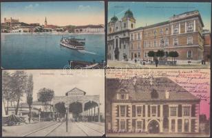 21 db régi, főként magyar és néhány külföldi városképes lap, benne pár motívum lap / 21 old Hungarian and foreign postcards, including some motive cards