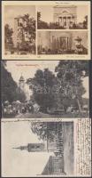 5 db régi, magyar, templomokat ábrázoló városképes lap: Nagykálló, Máriabesnyő, Vál, Esztergom, Kecskemét / 5 old Hungarian postcards, churches