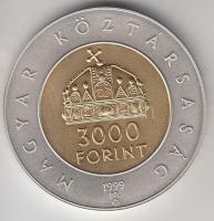 1999. 3000Ft Ag "Államalapítás 1000. évfordulója" T:BU Csak 5000db!