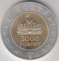 1999. 3000Ft Ag "Államalapítás 1000. évfordulója" T:BU Csak 5000db!
