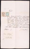 1891 Rákoskeresztúr, Nyugta hagyatékot illető követelésekről való lemondásról 7 és 25 krajcáros illetékbélyeggel.