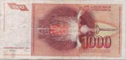 Bosznia-Hercegovina 1992. 1000D lila kézibélyegzővel T:II- R!