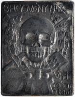 1942. "ORGOVÁNY 1942 V. hdt. rohamtanf" tömör cink jelvény, az orgoványi rohamtanfolyamon részt vett V. hadtest jelvénye T:2- repedt Hungary 1942. zinc badge of the 5th corp going through an army trainig in Orgovány C:VF crack