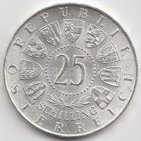 Ausztria 1961. 25Sch Ag "40 éves Burgenland" T:1- Austria 1961. 25 Schilling Ag "40th Anniversary Burgenland" C:AU Krause KM#2891