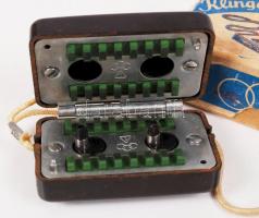 Német pengeélező, eredeti tokjában, 8×5 cm