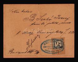 Budapest VI. Andrássy út 16. Neumann J. kalapbolt reklámnyomtatvány számlaként felhasználva illetékb...