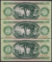 1969. 10Ft (3x) egymás utáni sorszámokkal T:II Csak egyszer hajtva!